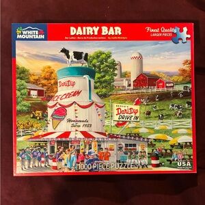 White Mountain Dairy Bar Puzzle - Vibrant Country Scene